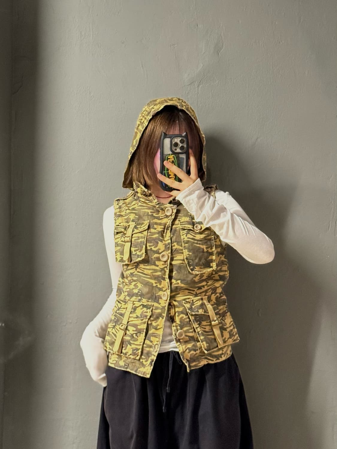 camo pattern pocket vest jacket 상품이미지2