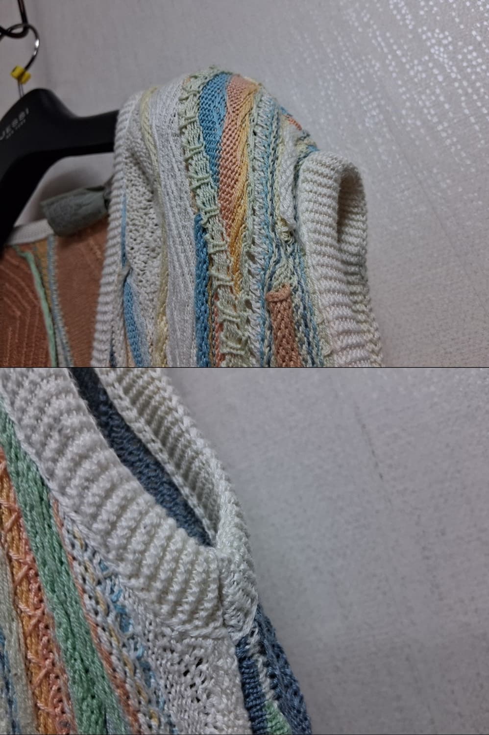 일본수입 COOGI 쿠지 케이블 면니트조끼 가디건 넉넉66까지 77크기
 상품이미지5