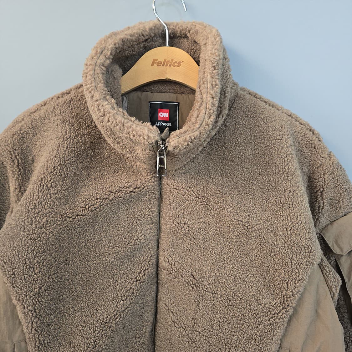 CNN 어패럴 플리스 집업 자켓 베이지 90 상품이미지3