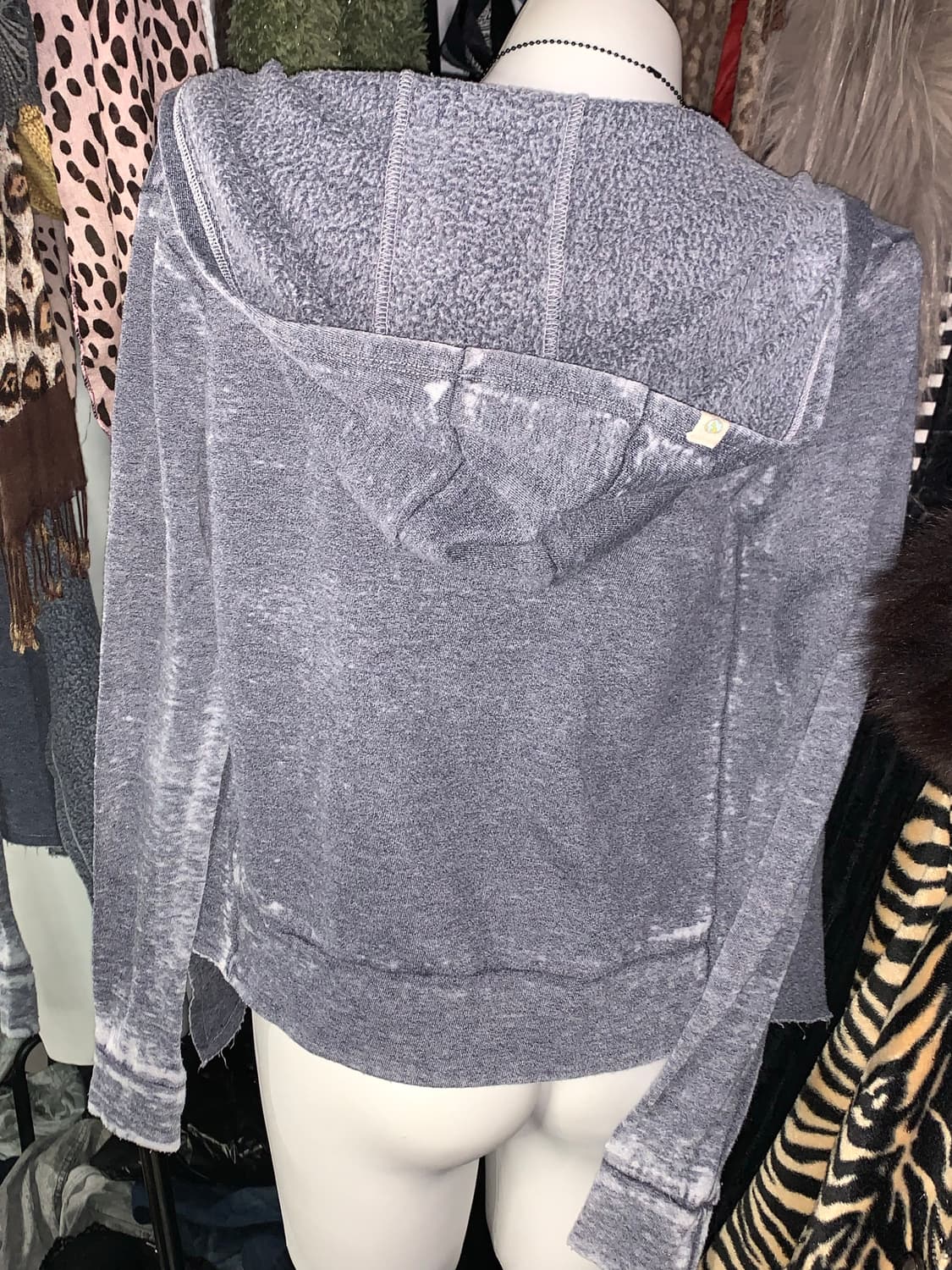 데님st 그런지 기모후드 가디건 상품이미지2