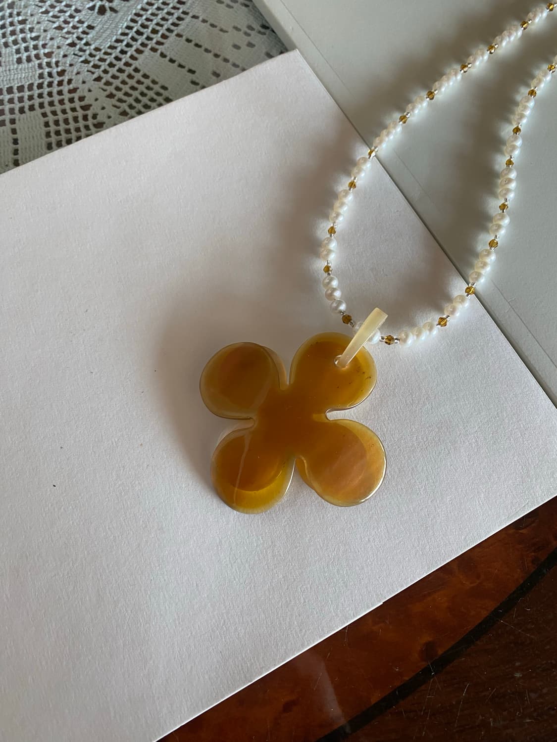 빈티지 플라워 팬던트 목걸이 상품이미지1