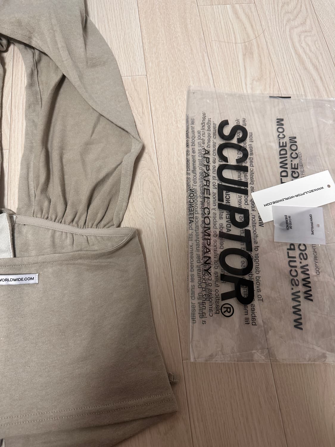 스컬프터 Classic Sleeveless Hoodie Beige (S) 상품이미지5