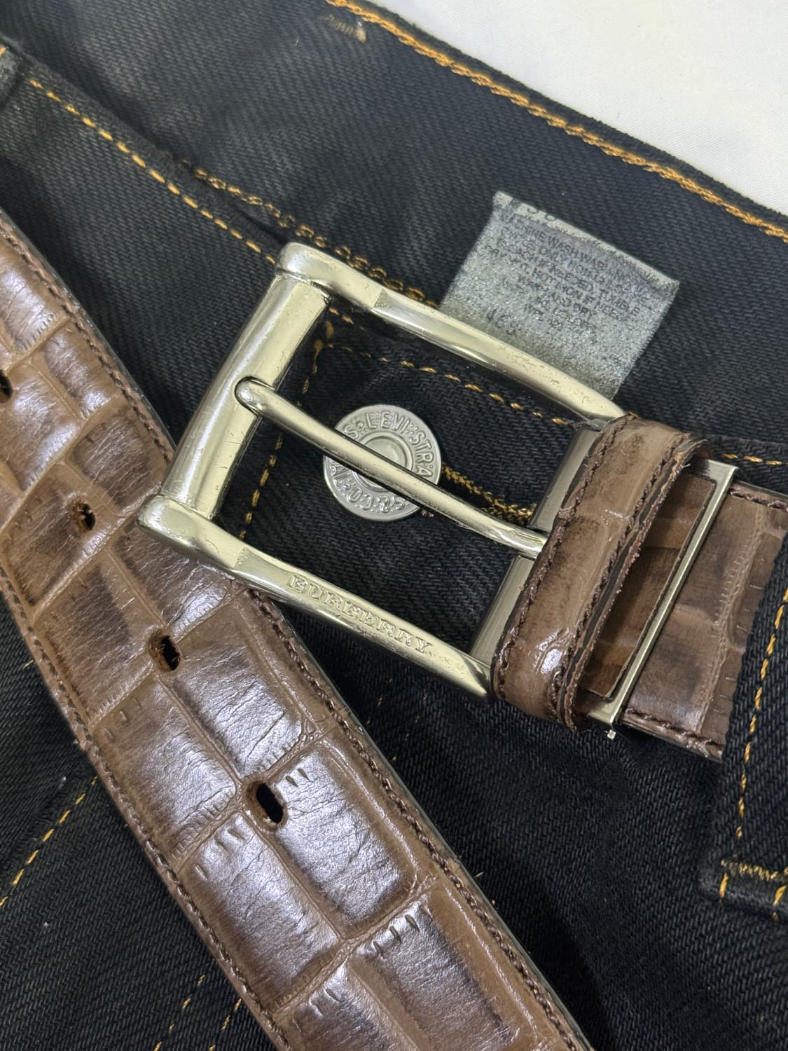 버버리 크로커다일 레더 벨트 상품이미지4