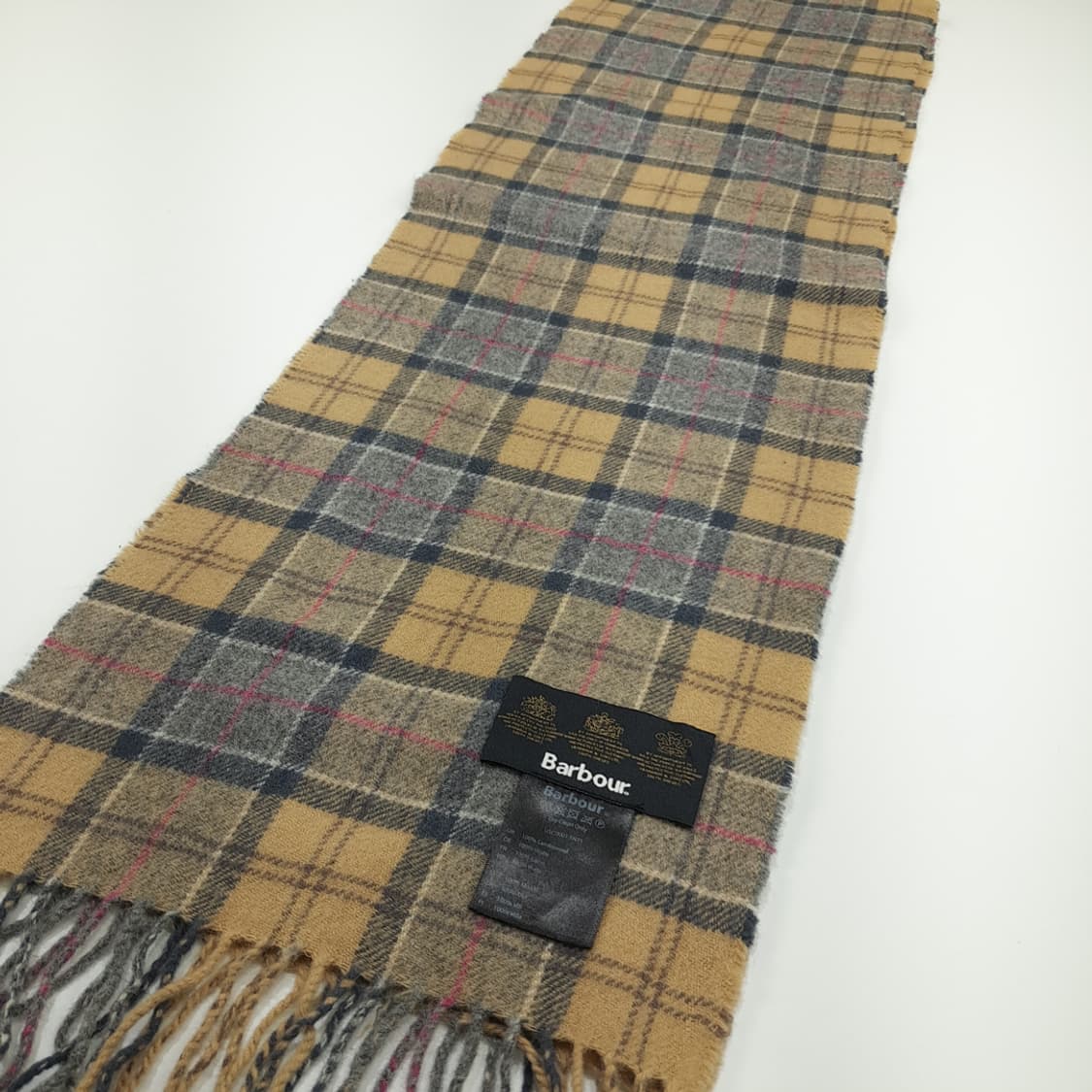 MX243 바버 브라운 타탄체크 램스울 목도리 머플러 상품이미지2