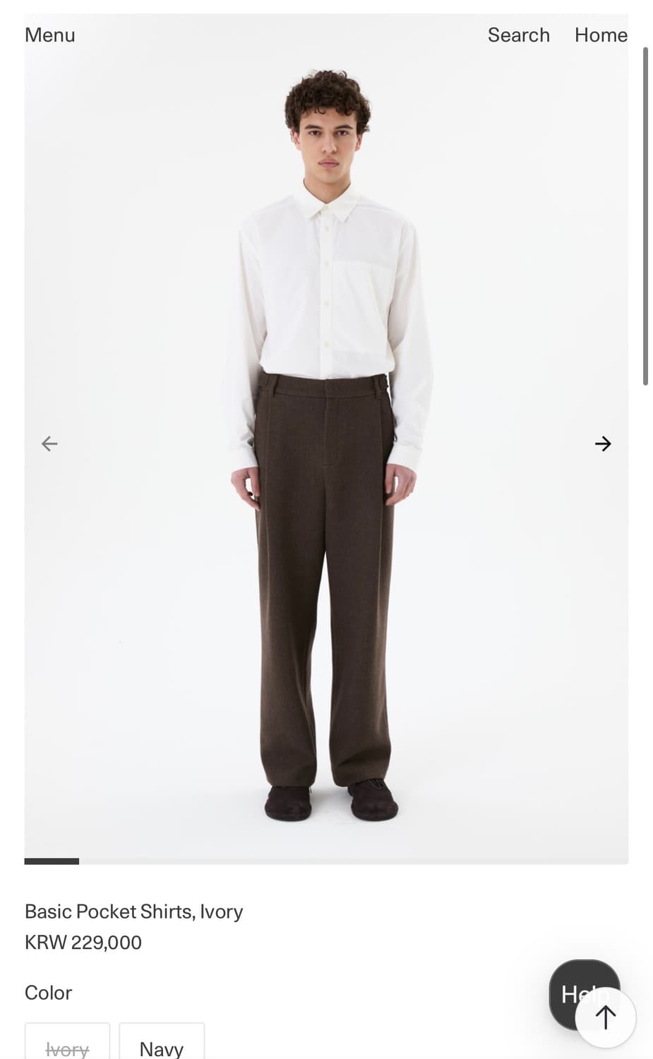 아모멘토 Basic Pocket Shirts Ivory m 상품이미지1