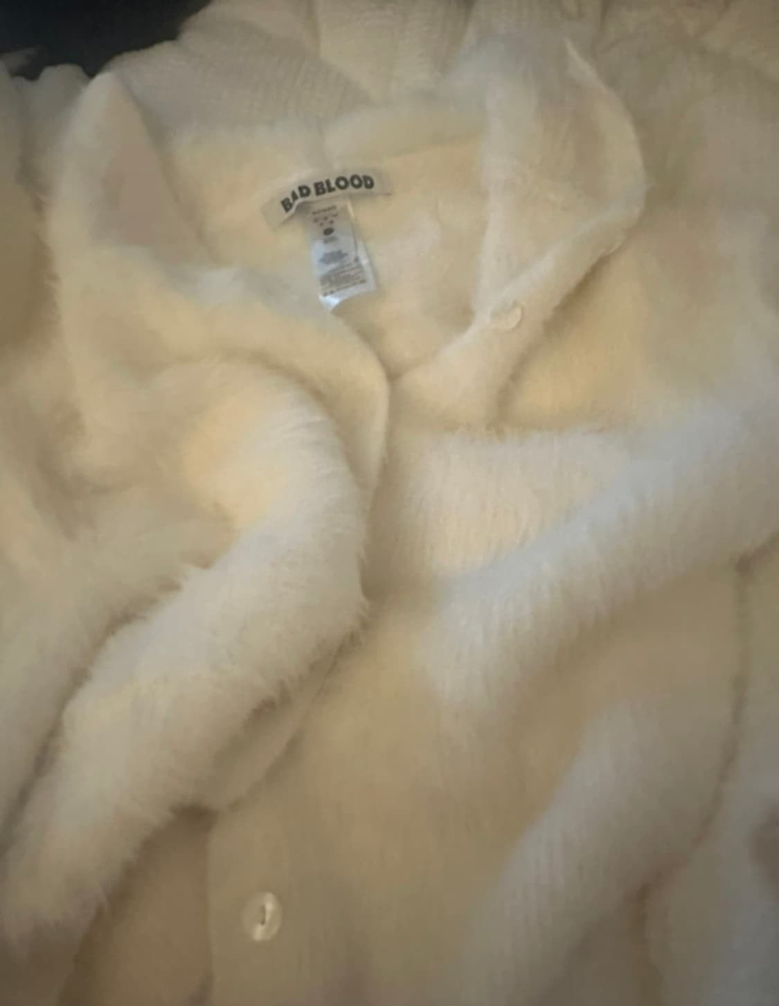 배드블러드 모헤어 후드 가디건 화이트 상품이미지3