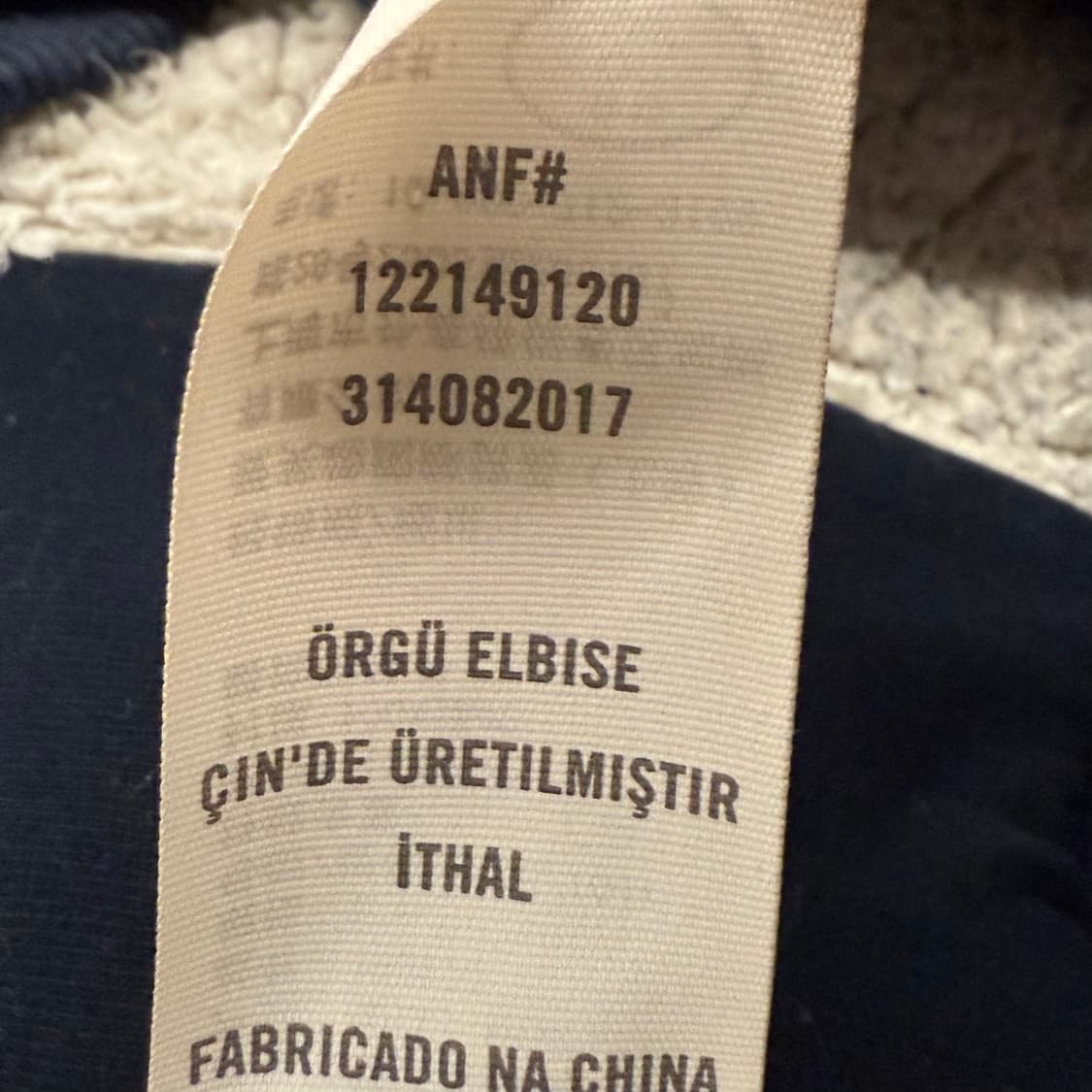 아베크롬비 양털 네이비 후드집업 상품이미지7