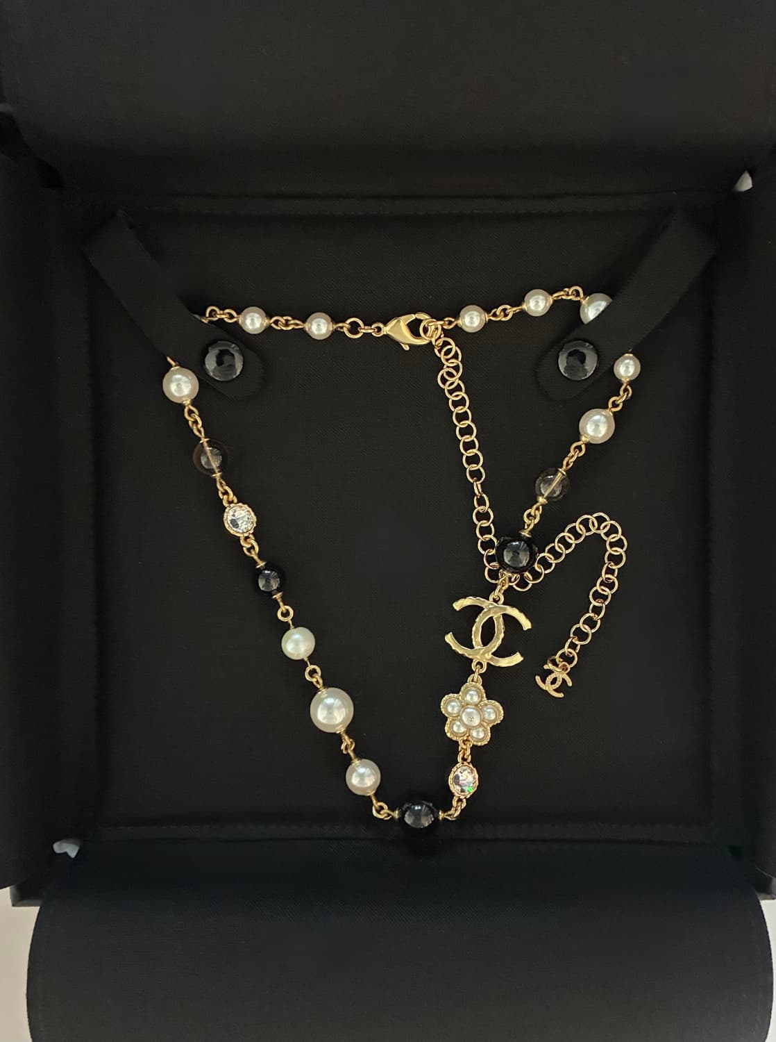 샤넬 진주 체인 목걸이 더블C 골드 네크리스 상품이미지1