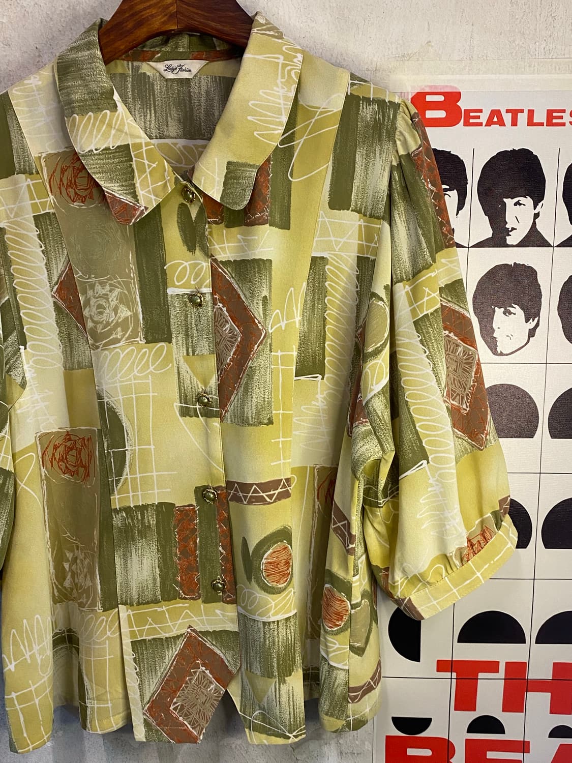 Japan vintage 반팔 블라우스 셔츠 Free 상품이미지6