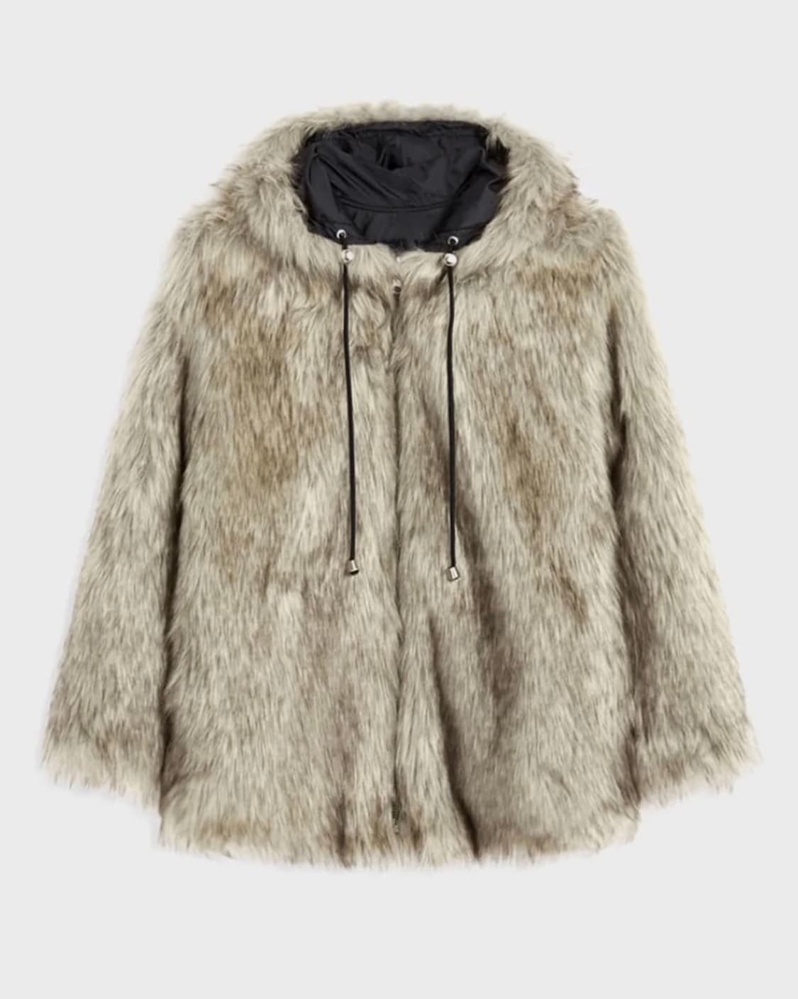 OPEN YY 리버시블 퍼 후드 자켓 (베이지) S 사이즈 상품이미지2