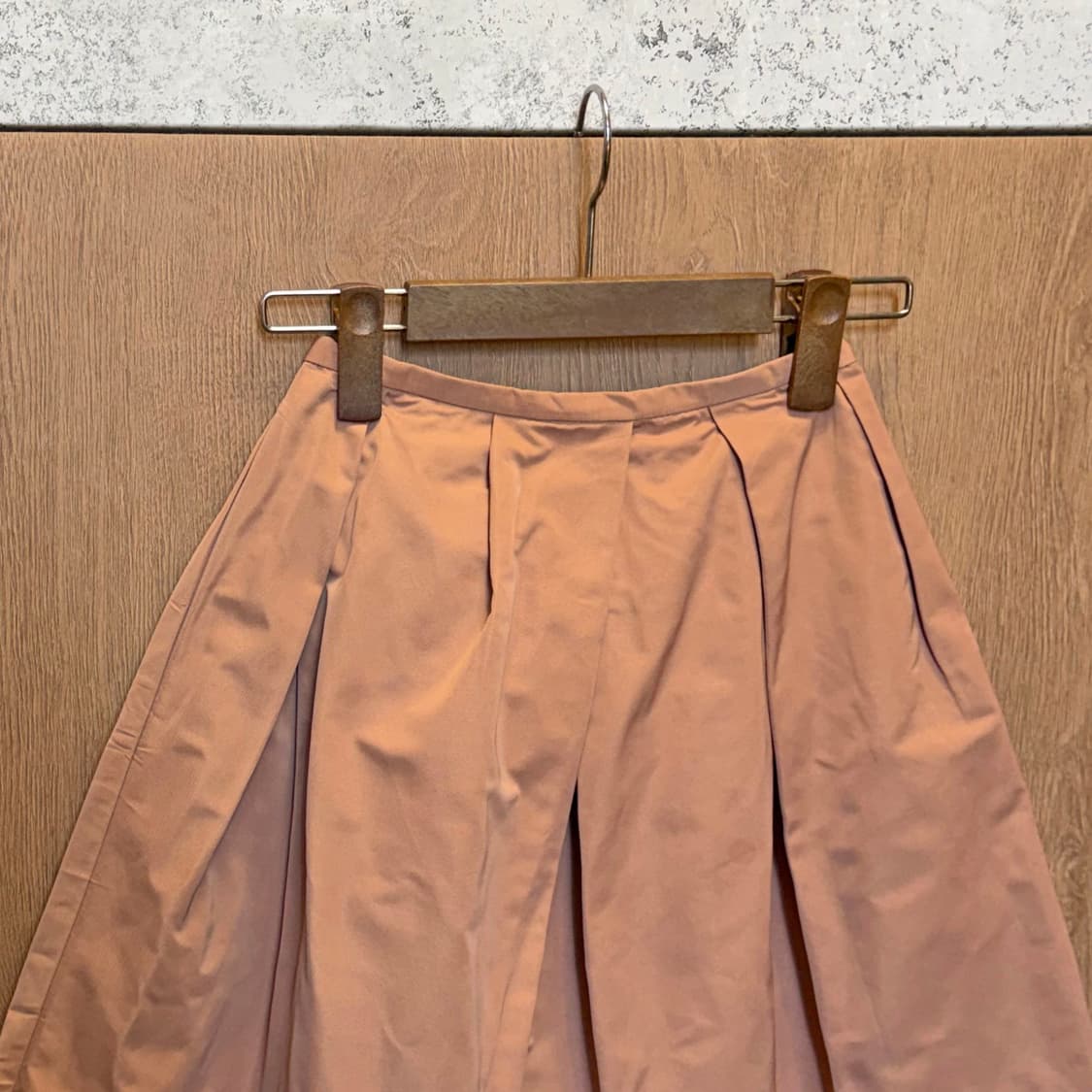 빈티지 밴딩 스커트 박스 플리츠 디테일 벌룬핏 핑크 베이지 상품이미지7