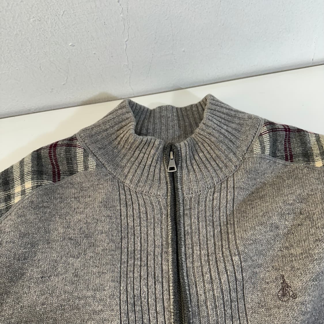 105 빈폴 그레이 엘보우패치 니트집업 상품이미지4