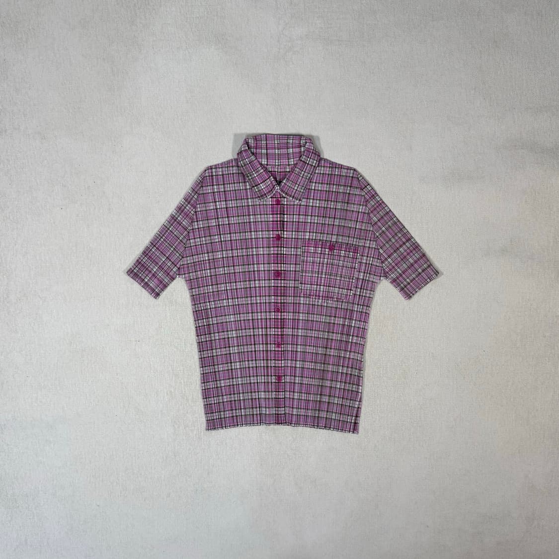 Check Pleated Pullover Sleeveless Shirt 상품이미지1