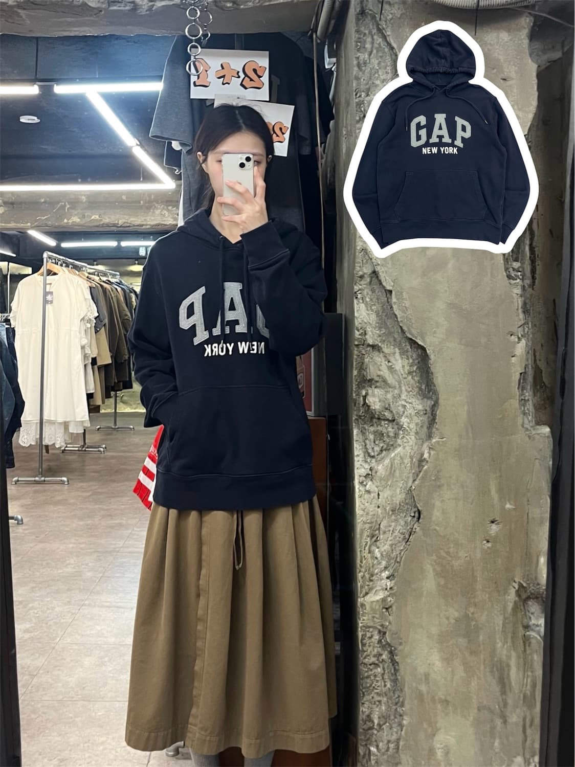 갭 후드티 네이비 M #csz4064 상품이미지1