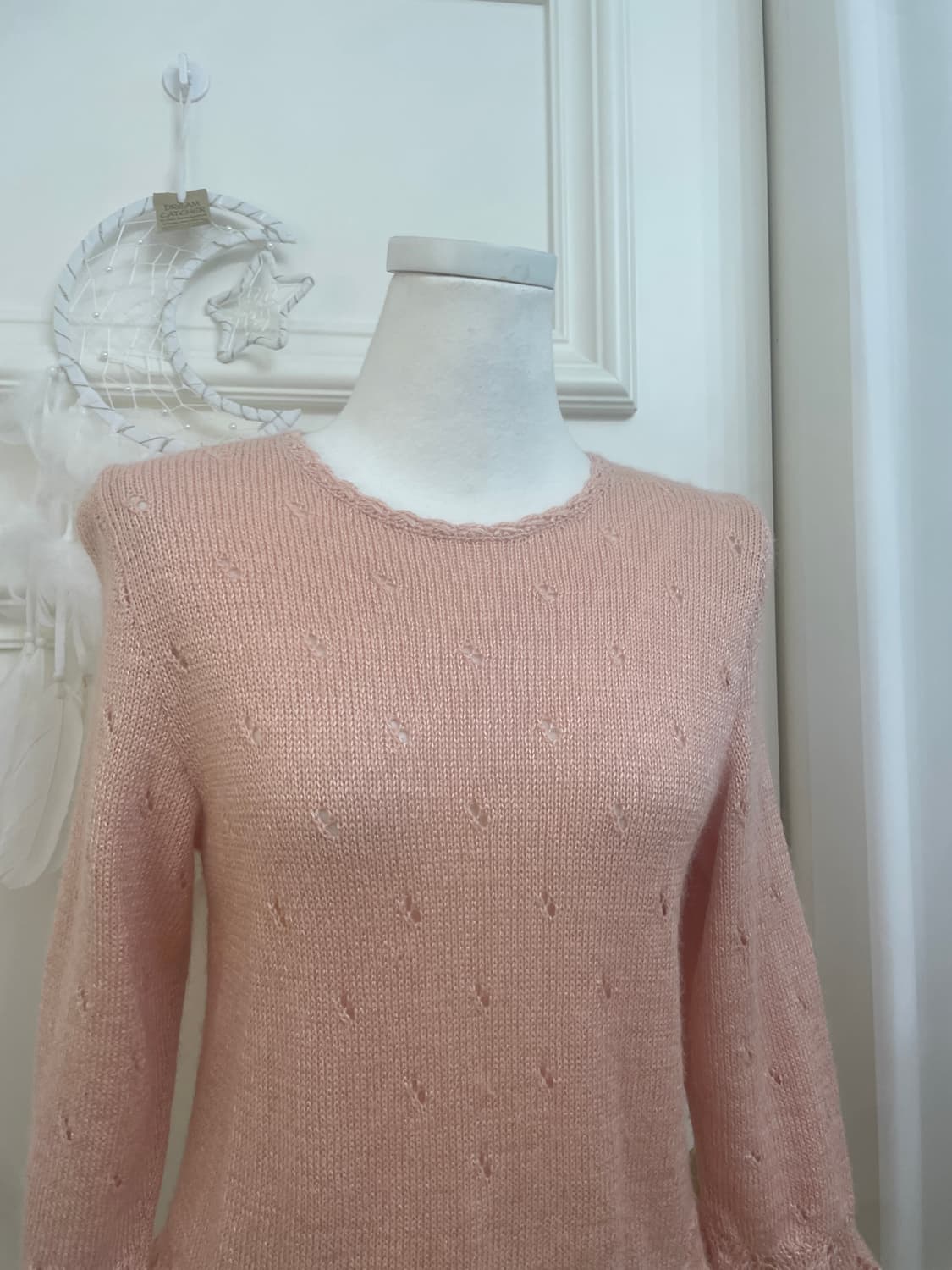 coral crochet waist lace-up sweater 상품이미지5