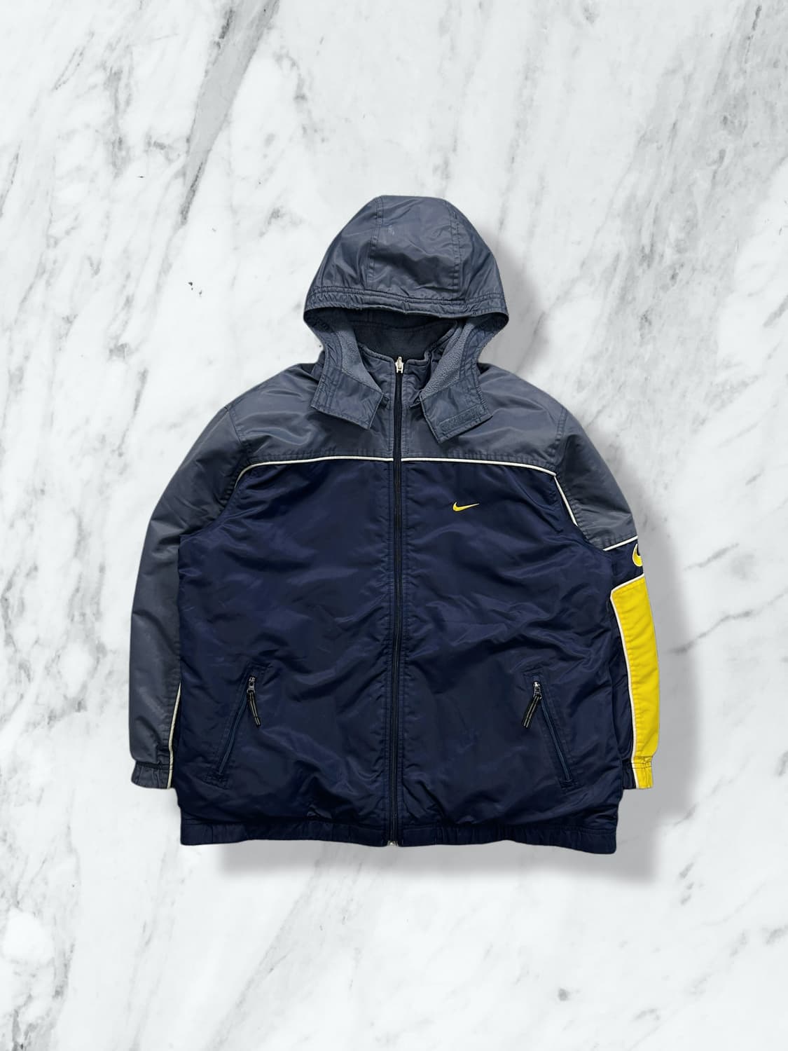 나이키 90‘s 네이비 옐로우 리버시블 플리스 바람막이 자켓 L 상품이미지1