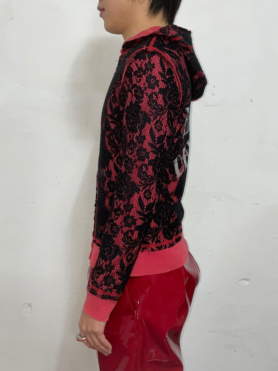 Rose see-through hooded zip-up 상품이미지3