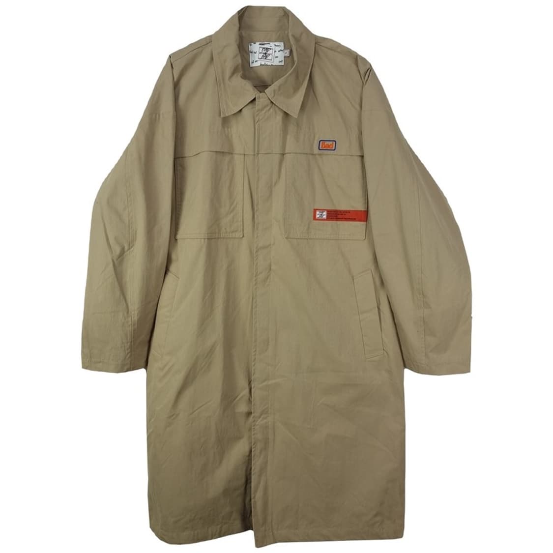 [배드인배드] 로고 자수 오버핏 트렌치 코트 베이지 M18771 상품이미지2