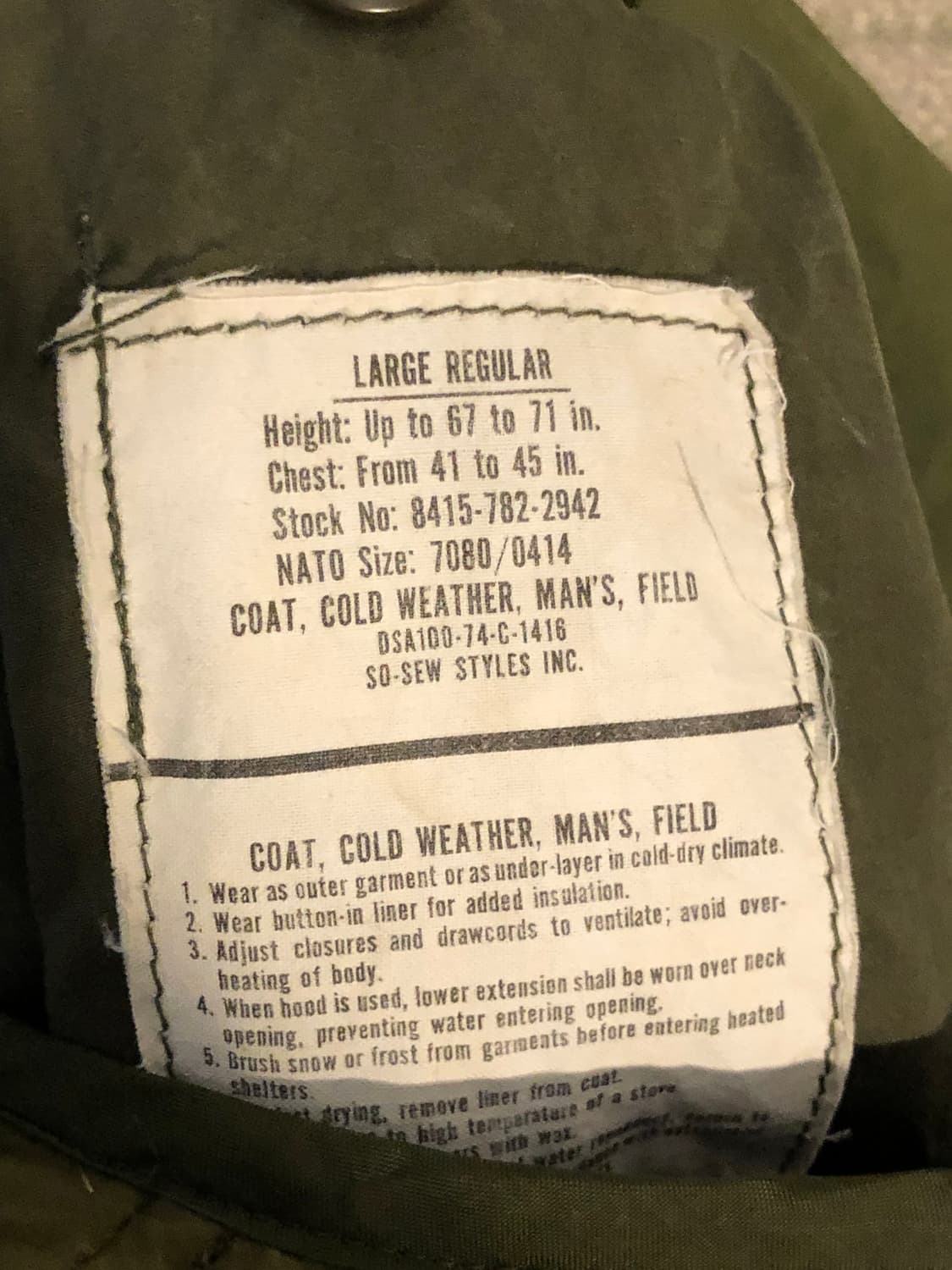 미군 오리지널 m65 필드자켓 L-R 상품이미지4