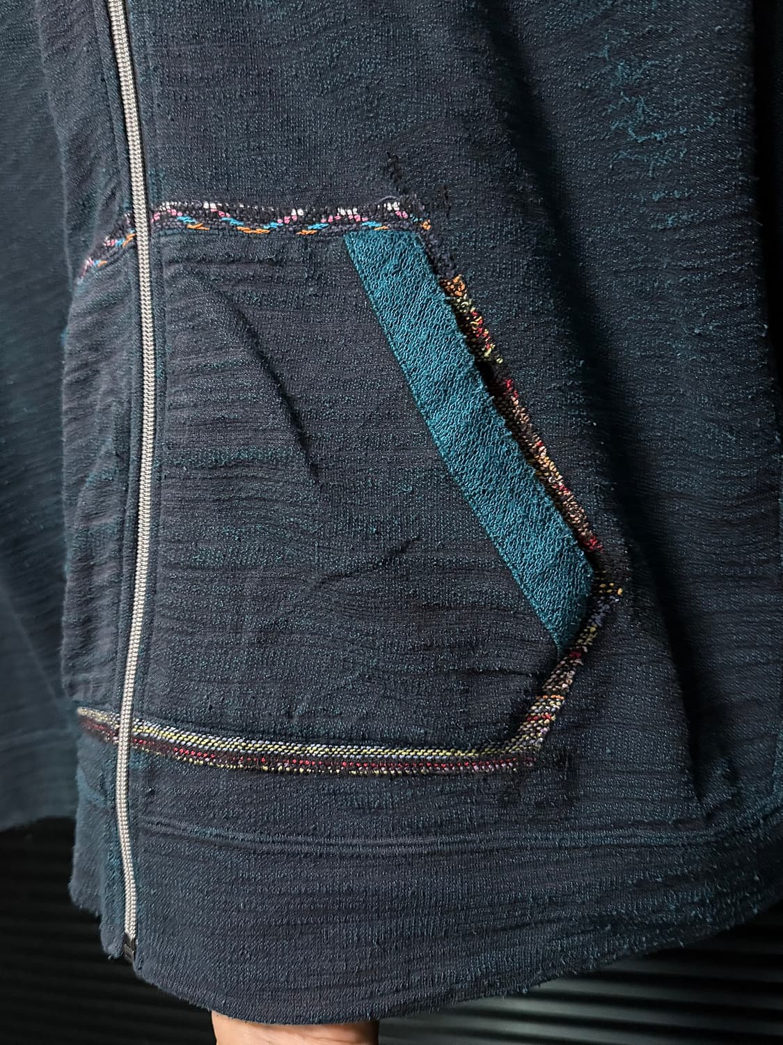 컬쳐 믹스 일본 브랜드 빈티지 청록색 에스닉 웨스턴 후드 집업 후디 XL 상품이미지3