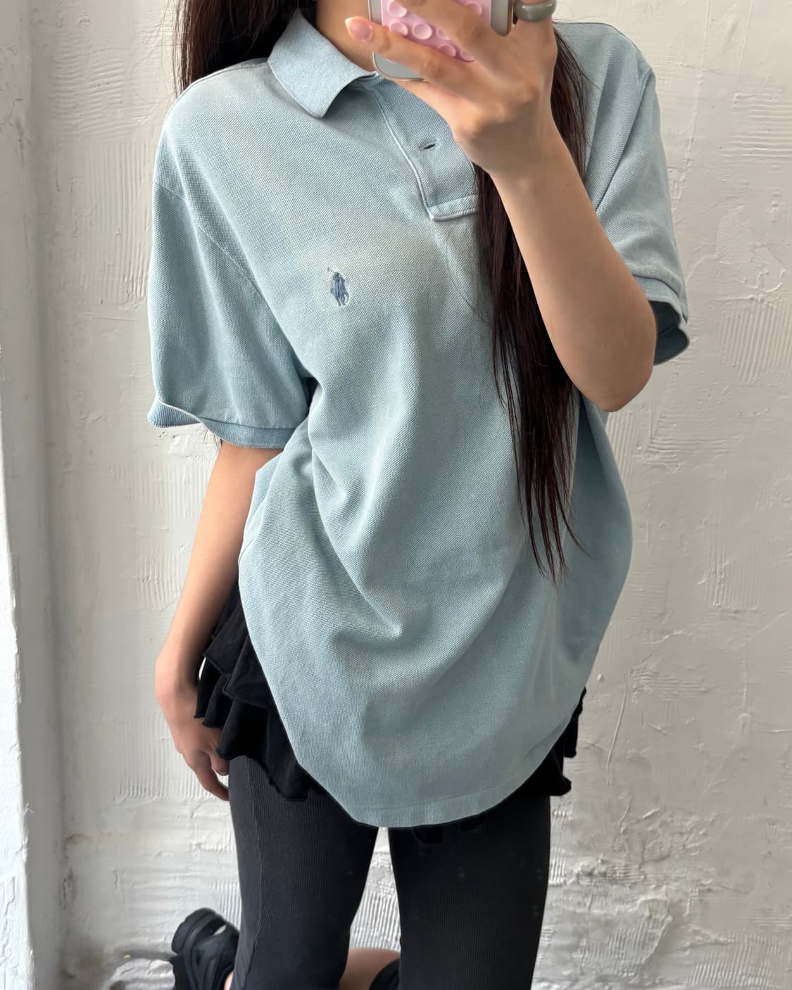 Polo 폴로 랄프로렌 신형 워시드블루  코튼 PK 카라티셔츠 상품이미지6