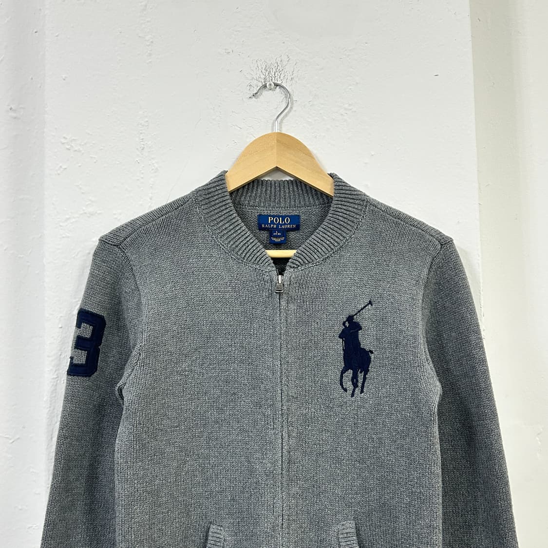 폴로 빅포니 그레이 니트집업 상품이미지2