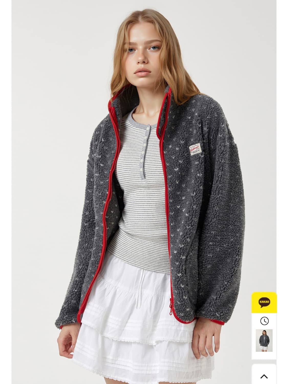 후아유 플리스 자켓 Dot Pattern Fleece Jacket 상품이미지1