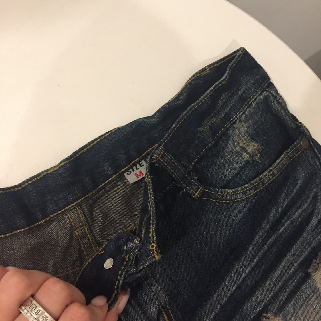 Vintage 빈티지 갸루 펑크 데미지 워싱 숏팬츠 상품이미지4