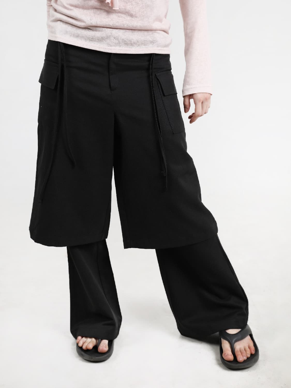 Double drop Morph Pants_Black 상품이미지6