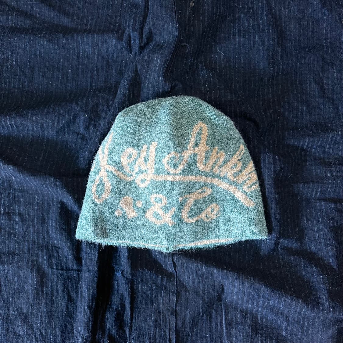 키앙크 알파카 울 블랜드 비니 [아쿠아블루/베이지] 상품이미지1