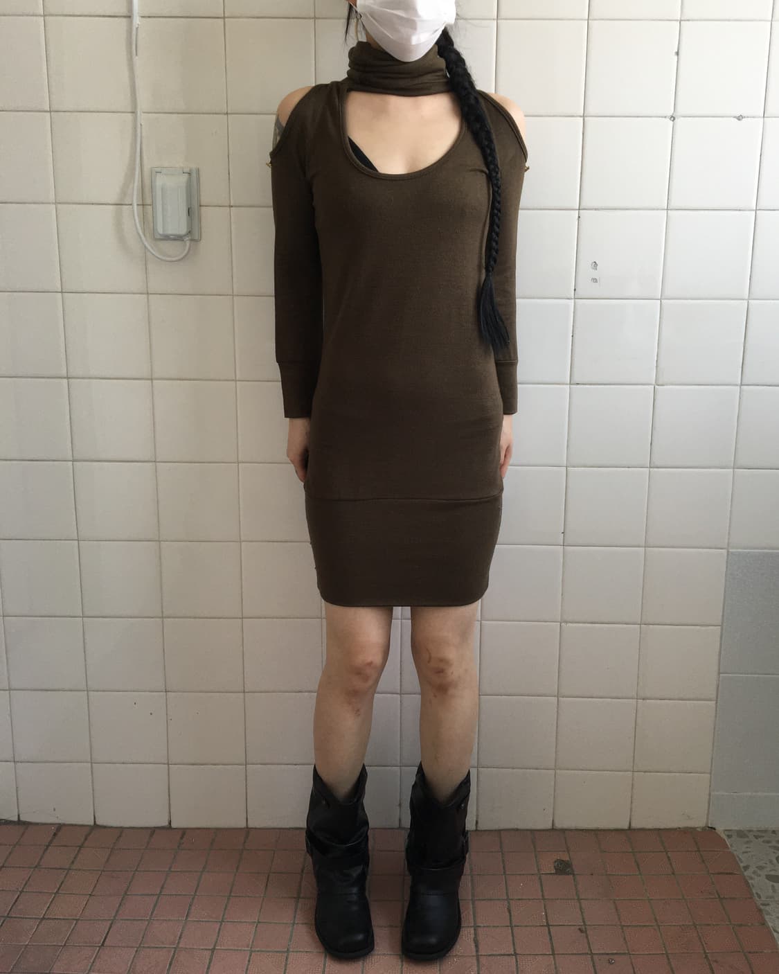 Cut off point high neck onepiece 상품이미지7