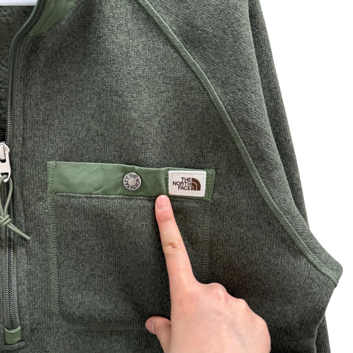 [M] 노스페이스 카키 플리스 반집업 상품이미지6