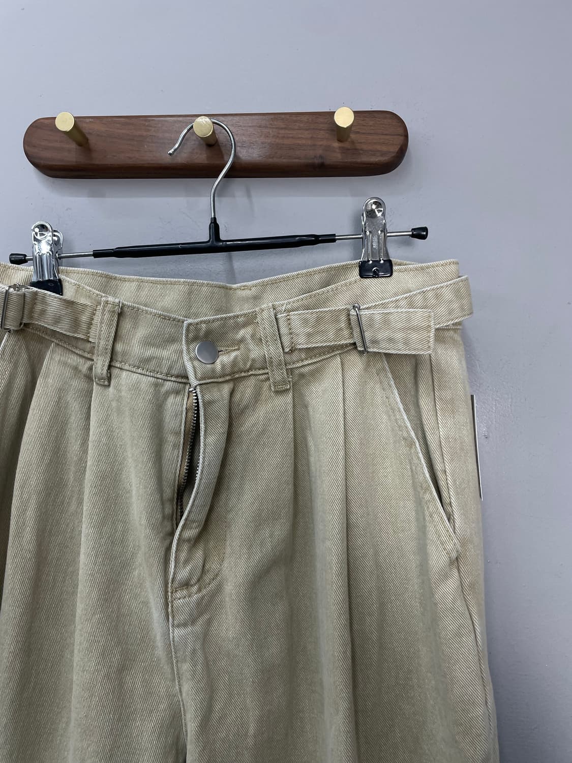 빈티지 베이지 벨트 코튼 팬츠 H1553 상품이미지3