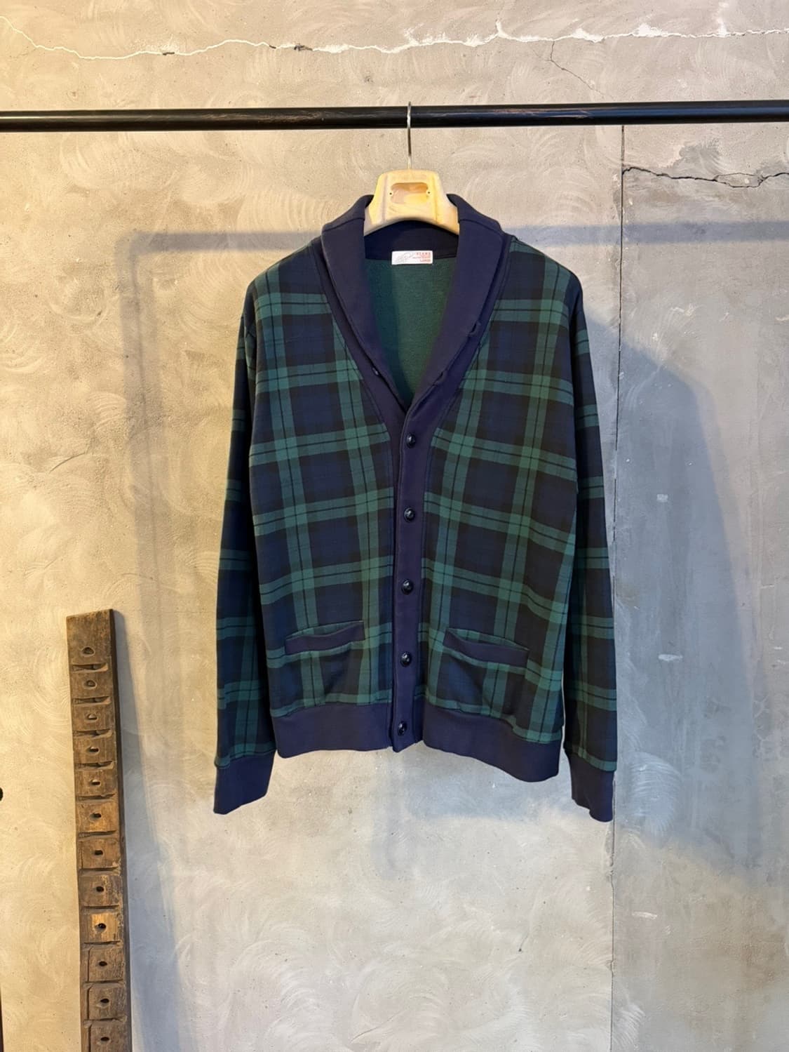 BEAMS 빔즈 숄칼라 블랙와치 가디건 100 상품이미지10