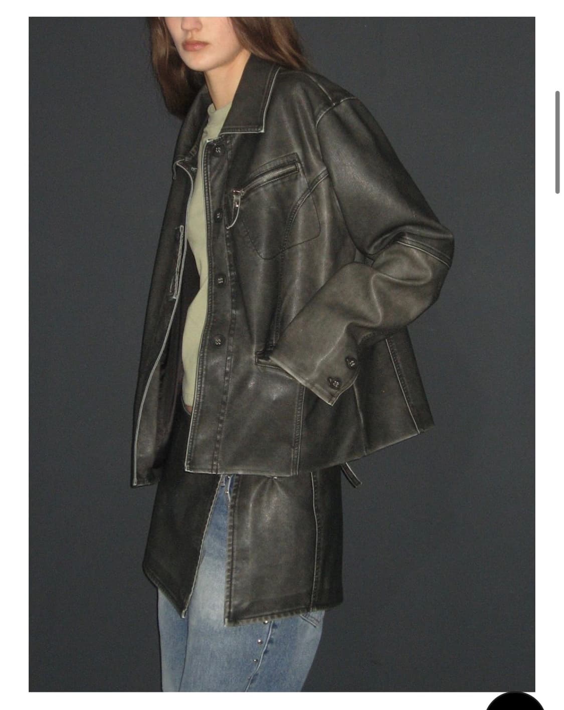 파르티멘토 워시 레더자켓 상품이미지1