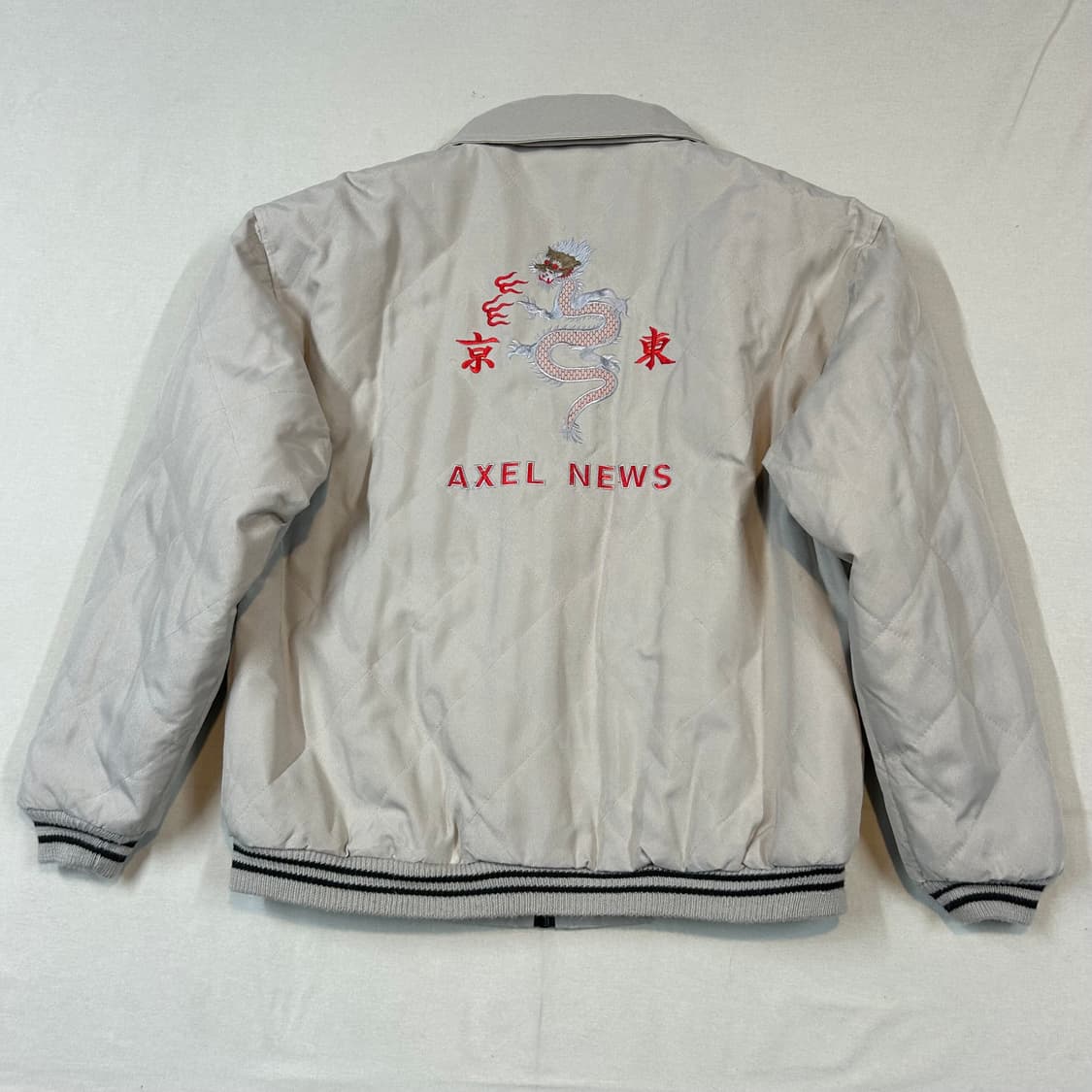 XL) AXEL NEWS 드래곤 자수 퀼팅 블루종 자켓 상품이미지7
