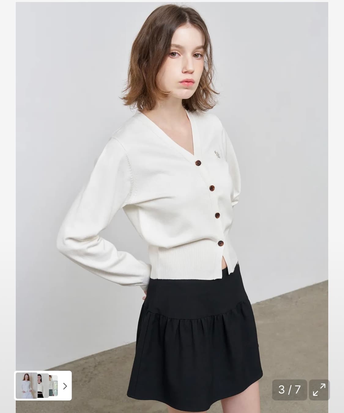 제너럴 아이디어 에센셜 가디건 화이트 상품이미지1