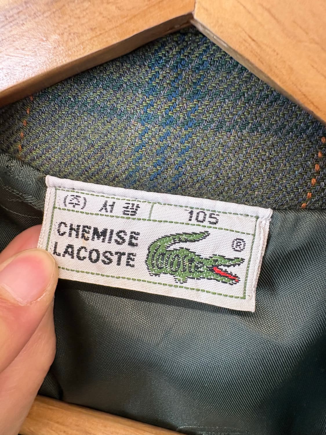 라코스테 90s 빈티지 체크 블루종 자켓 상품이미지5