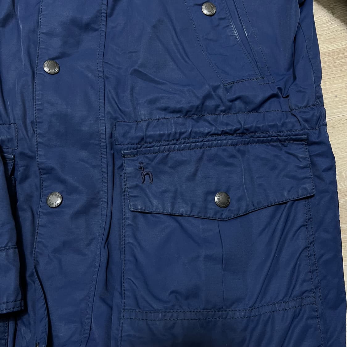 헤지스 남성 스탠드넥 카라 코튼 집업자켓 [네이비] L/100 상품이미지4