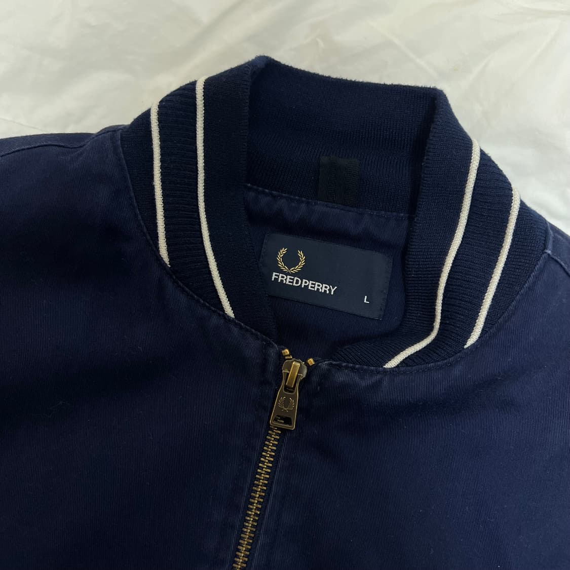 프레드페리 네이비 봄버 자켓 빈티지 L 상품이미지3