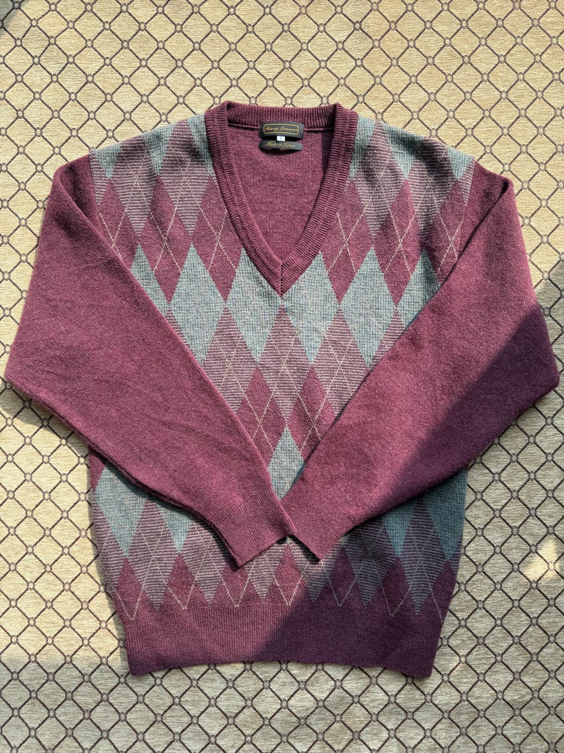 버건디 아가일 니트 상품이미지2