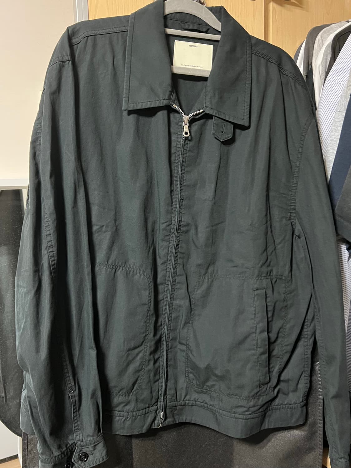 포터리 코튼 린넨 드리즐러 자켓 블랙 3사이즈 상품이미지3