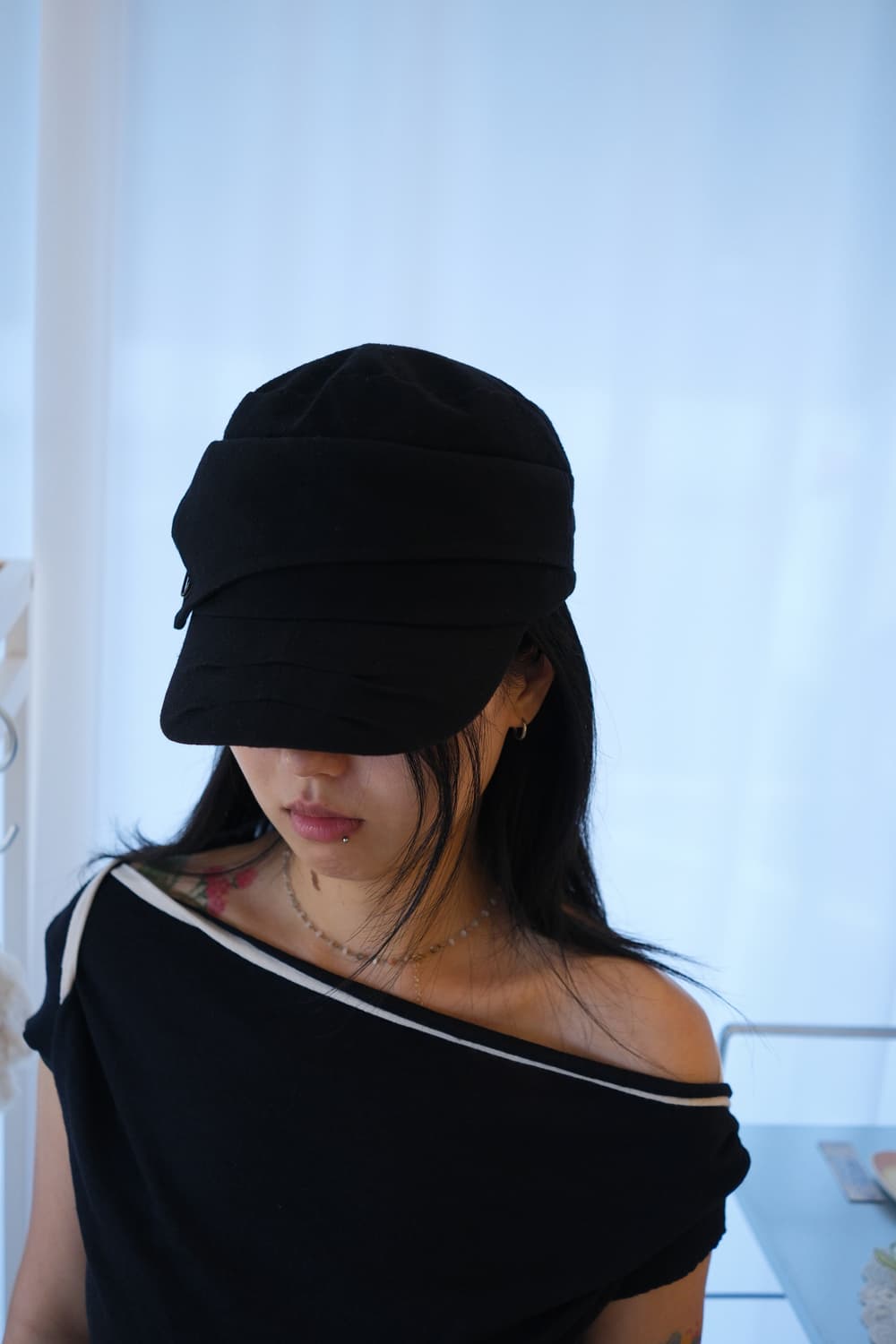 Safety pin & pleats casket hat 상품이미지2