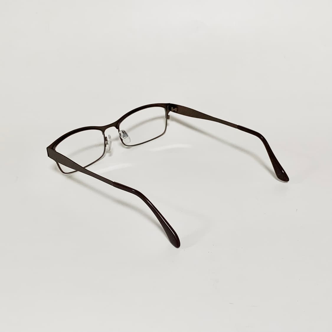 929 데드스탁 빈티지안경 하금테 사각 Y2K 슬림 브라운 패턴 메탈 상품이미지5