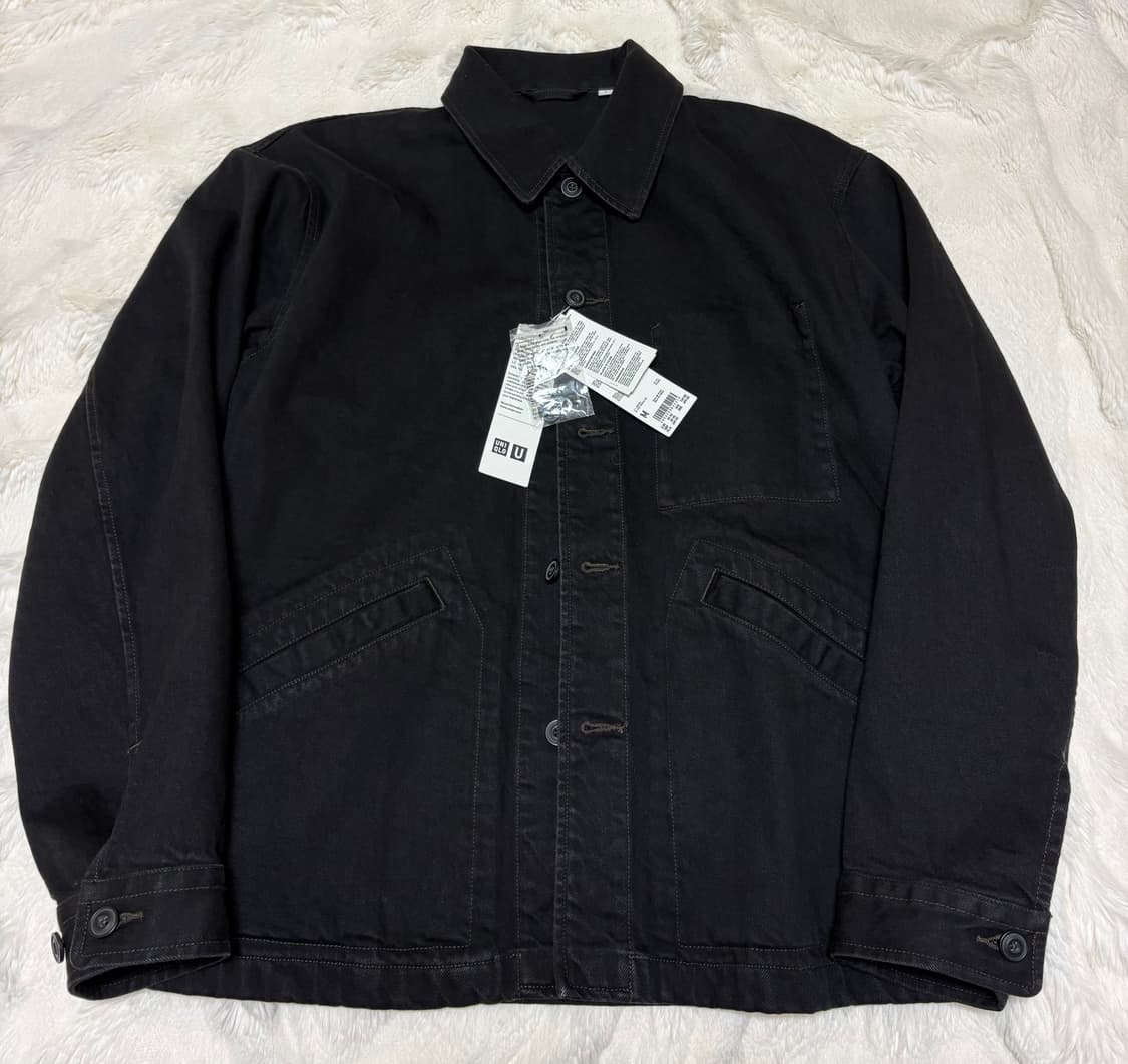 유니클로u 25fw 오버사이즈 컬러 데님 자켓 블랙/L 상품이미지2