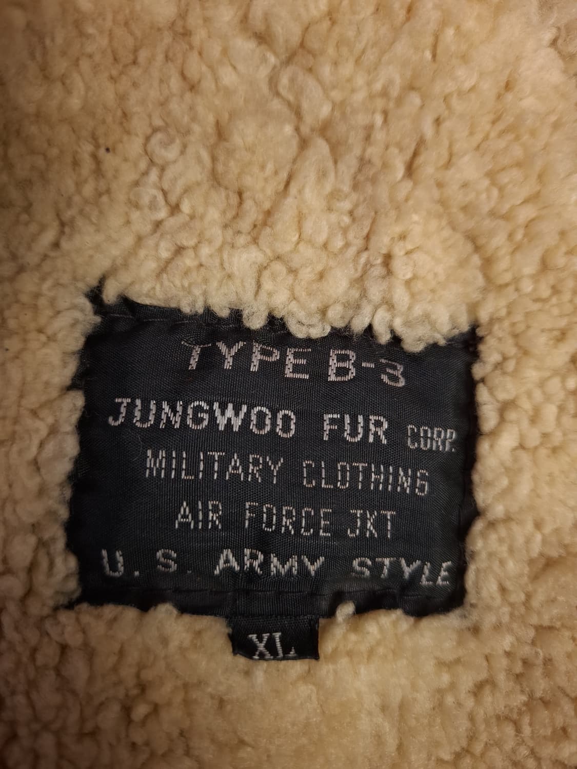 90's 국내산 미공군 B-3 TYPE 천연가죽 항공 폭격기 무스탕 상품이미지2