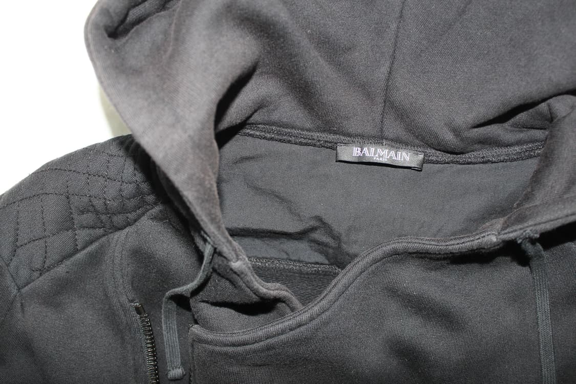 Balmain 발망 파이톤 사선 지퍼 바이커 비대칭 후드 집업 상품이미지7