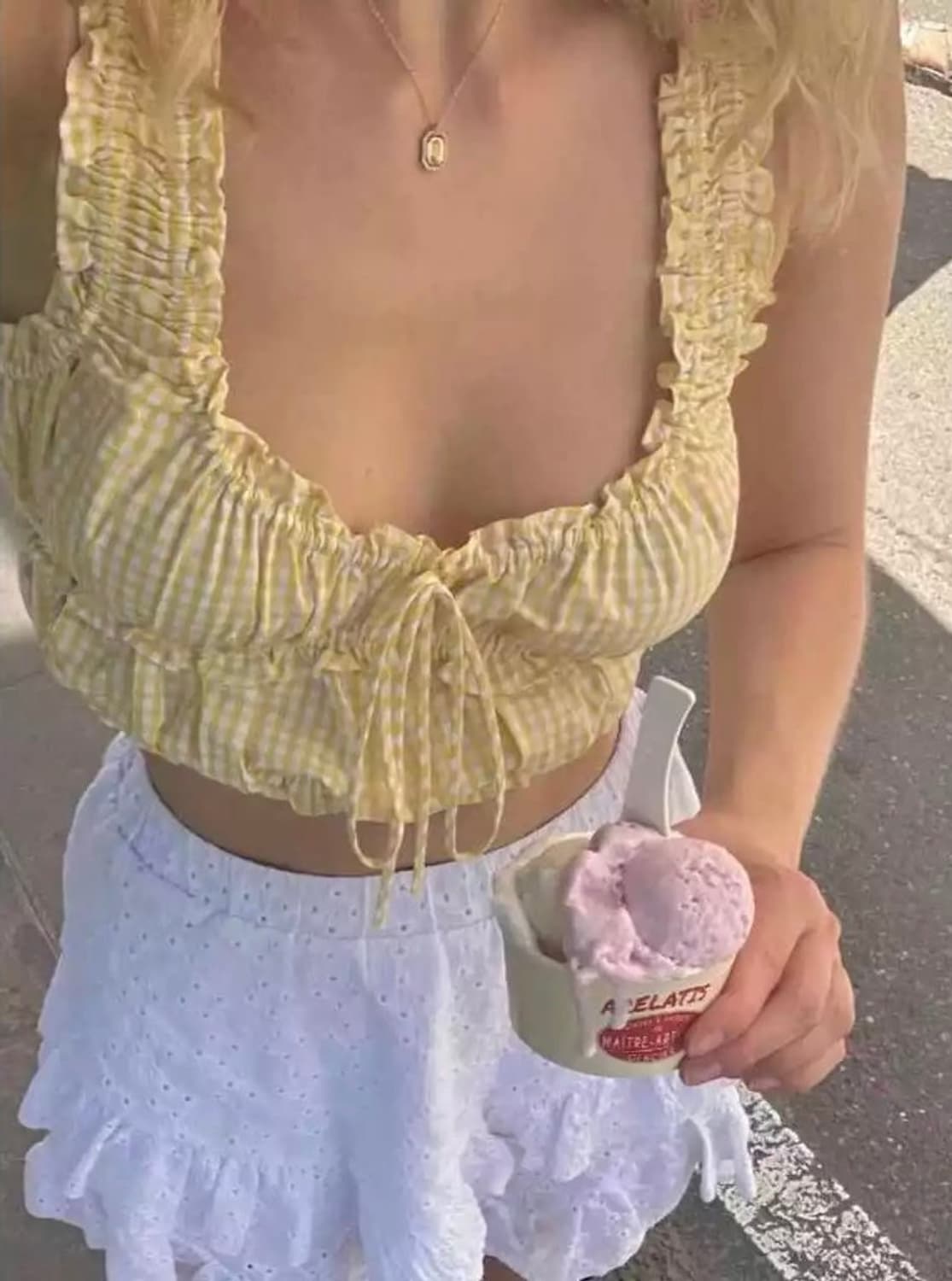 ZARA 자라 깅엄 체크 탑, 깅엄 체크 크롭 탑, 자라 체크 나시 상품이미지1