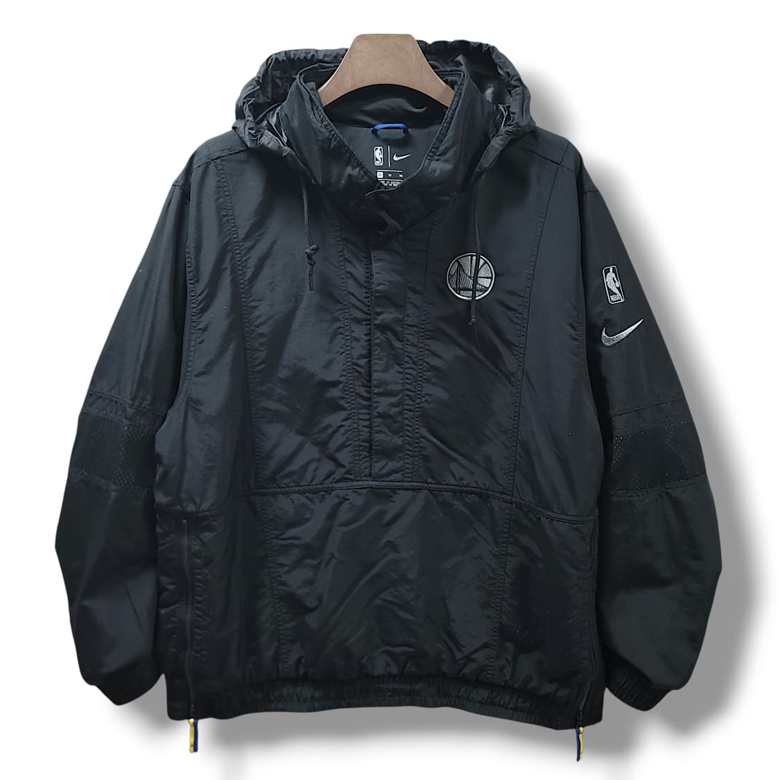 [XL] 나이키 블랙 NBA 골든스테이트 워리어스 바람막이 후디 아노락 상품이미지1