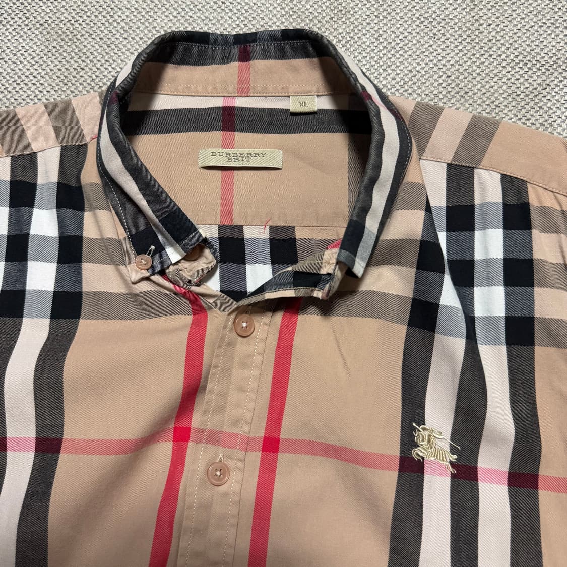 버버리 브라운 체크 코튼 셔츠 상품이미지2